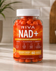 Riva NAD+ Gummies from three angles with Supplement Facts