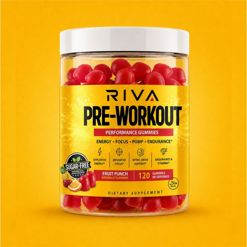 Riva Pre-Workout Gummies, fruit punch, 120 gummies