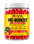 Riva Pre-Workout Gummies bottle on a transparent background
