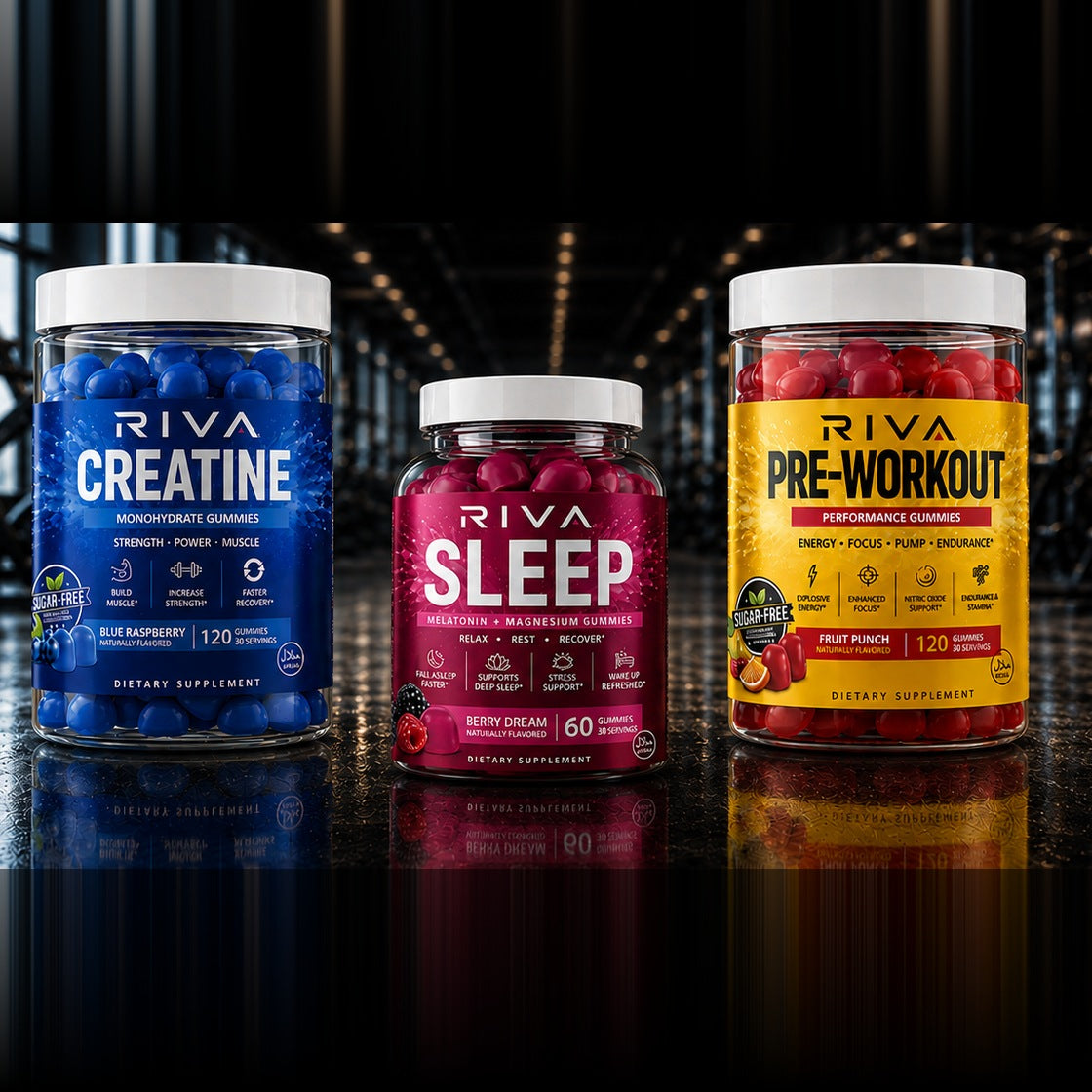 Riva Daily Trio: Creatine, Sleep and Pre-Workout gummies